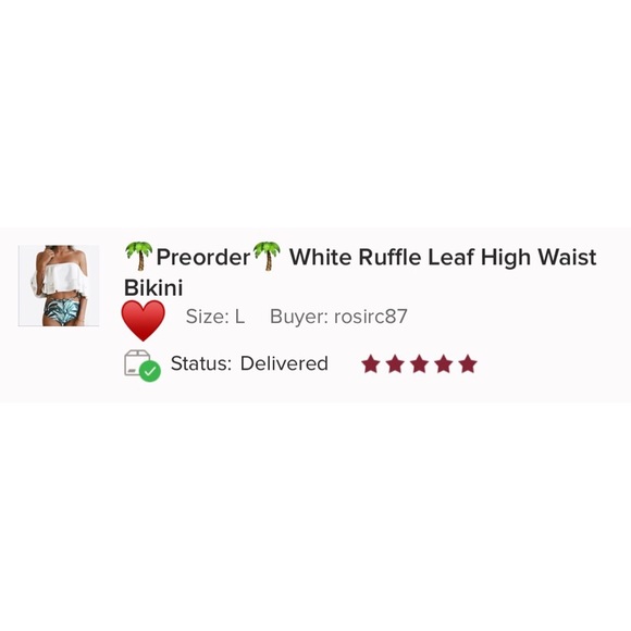 ARIEL White Ruffle Leaf Print High Waist Bikini - Picture 6 of 6